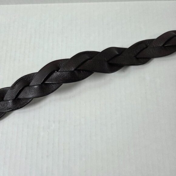 Vintage Abercrombie & Fitch Womens Belt L / XL Brown Wide Braided Leather Boho - Picture 9 of 12